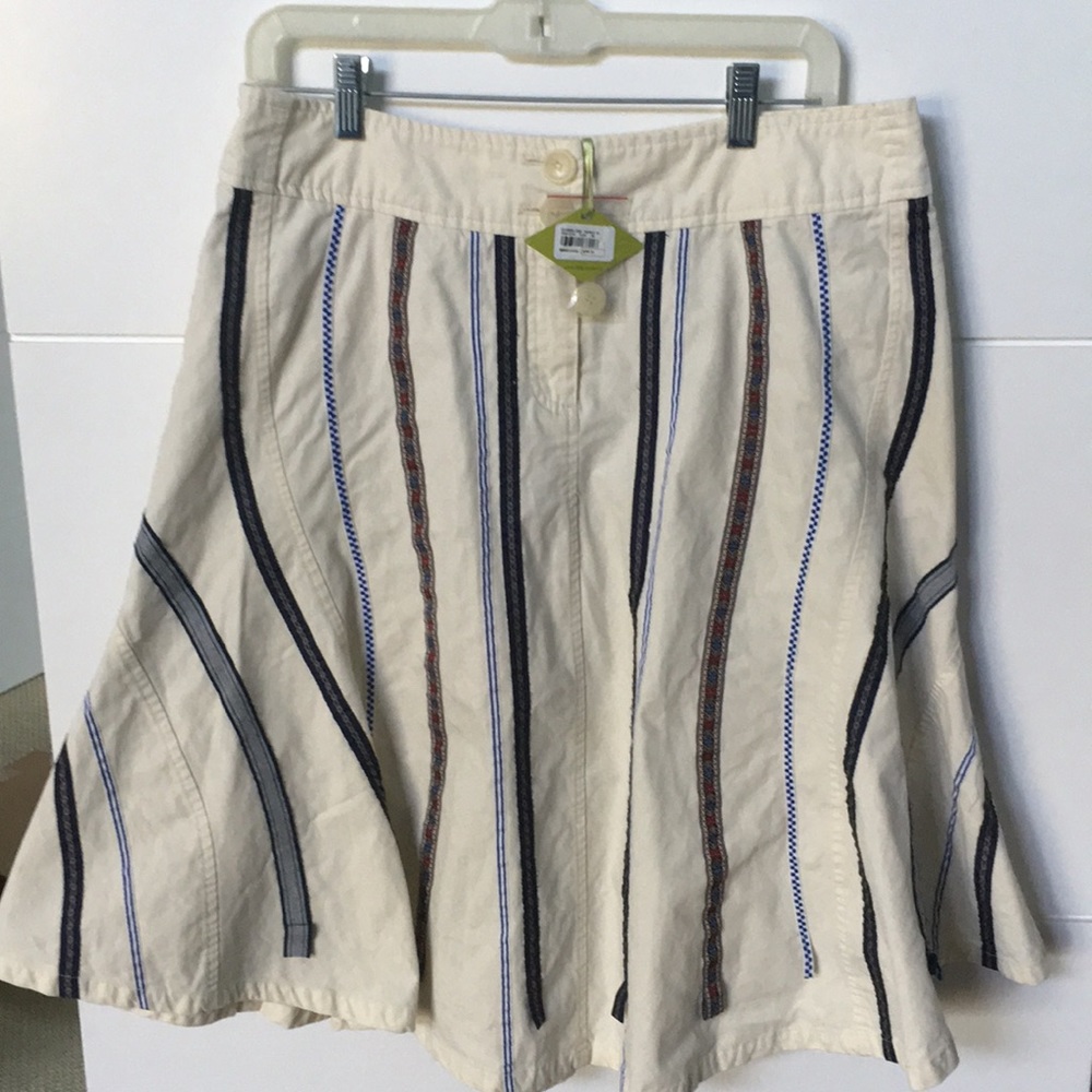 Oilily cotton flare skirt w/fun trim.